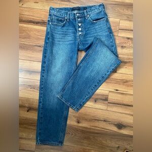 Lucky Brand Button-Fly Medium Wash Relaxed Boyfriend Jeans